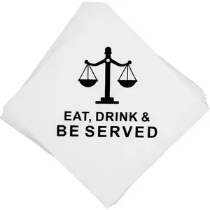 Eat Drink and Be Served Napkins, Law School Graduation Napkins, Law School Graduation Decorations Class of 2026, Lawyer Law School Graduation Party Supplies 2026 (5 x 5 in, 50-Pack)