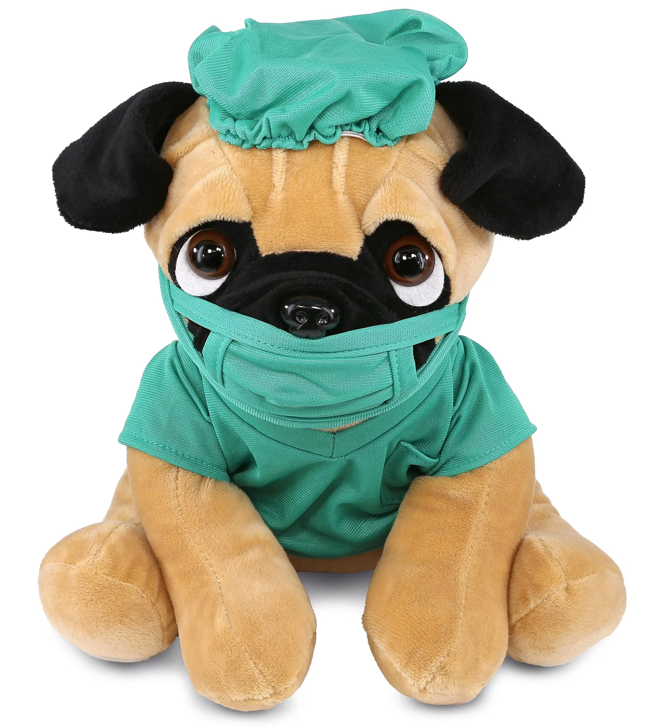 PLUSH DOCTOR - PLUSH - PUG DOG 10"