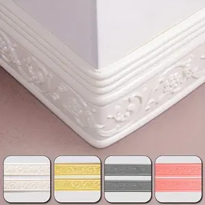 8cm x 9.2m Elegant 3D Pattern Wall Trim Line,Waterproof Foam Molding for Baseboard and Wall Decor Perfect for Hotel,Restaurant,Office
