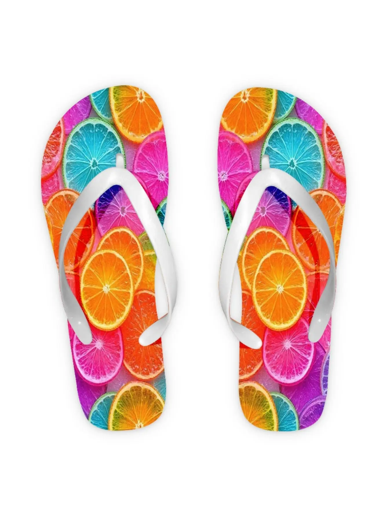 2026 Summer New Women'S Flip Flops, Citrus Slices Pattern, Open Toe, Flat Heel, Multiple Colors & Sizes Available, Dry Clean, Ideal for Mother'S Day, Easter, Holiday Gifting, All - Season Fashion Sandals, Women Shoes