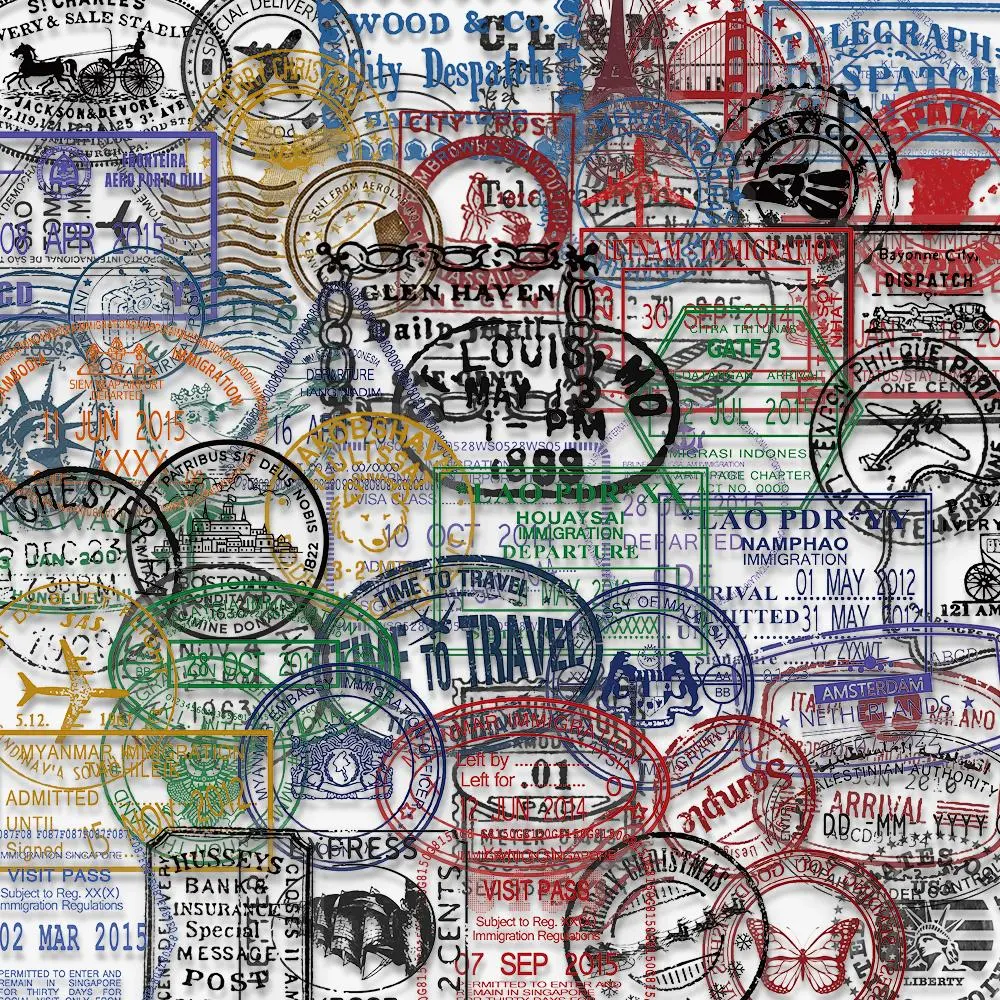 Vintage Stamp Pattern Sticker (60pcs/set), Waterproof Self Adhesive Decor Paper, Decor Sticker for Gift Greeting Card & Water Bottle & Laptop, High Adhesive Stickers, Sticker Packs