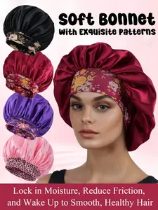 Women's Satin Sleep Cap, Soft Comfort Design, Night Use, Fashionable Headwear for Natural Curls, Unisex Stylish Accessory