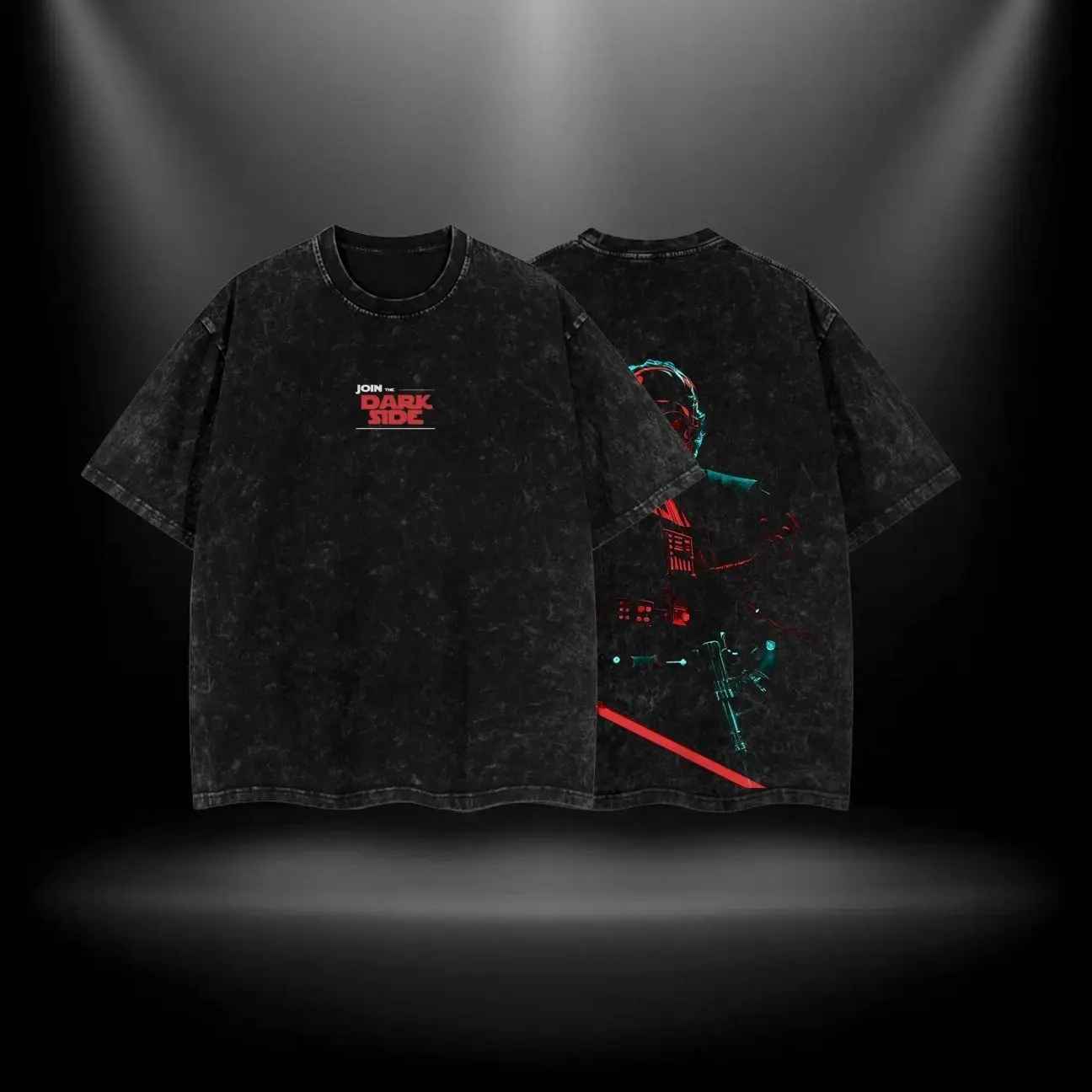 Anakin Sith Lord Join The Dark Side - Battlefront 3 Double Printed Oversize Lightweight Acid Washed Tee TV Show Graphic Top Cotton Gift T-Shirt For Comic Lover, Gift T-Shirt For Movie Lover Men's Regular Fit Floral Print Tee streetwear U0C