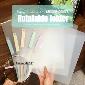 10pcs Morandi Color Rotating Side-Open PP File Folders, A4 Size, Large Capacity, No Need for Punching, Easy Access, Ideal for Office, School, Club, Home
