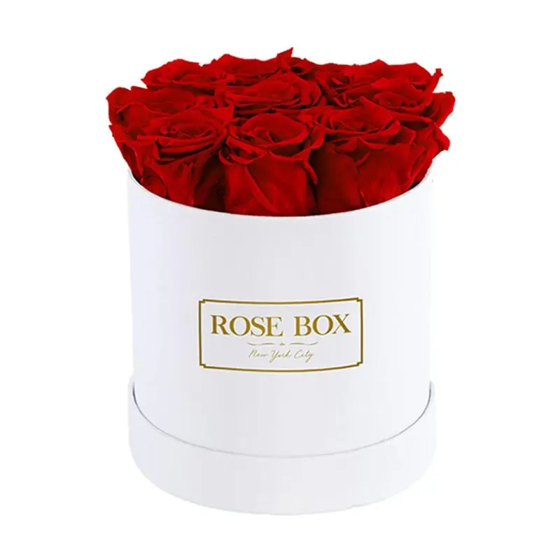Rose Box Preserved Roses - Small White Box
