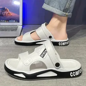Summermen'sEVAsandals,dual-purposedrivingslippers,lightweightanddurablebeachshoes,casualtrendnon-slipWhite