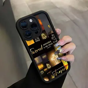 Creative Letter Pattern Phone Case, TPU Anti-drop Cellphone Protective Case, Protective Shockproof Mobile Phone Cover for iPhone