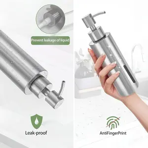 Stainless Steel Round Soap Dispenser, Suitable for Lotion Bottles, Shower Gel Bottles, Hand Sanitizer Bottles, Liquid Soap Containers