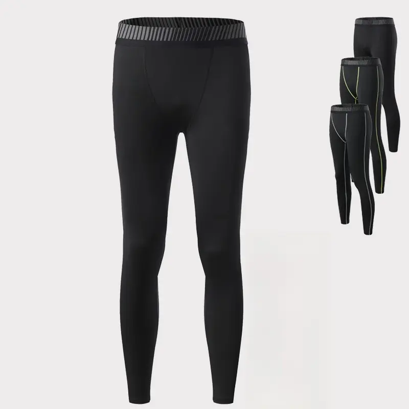 Autumn Winter Fleece-Lined Stretchy Tight Pants Quick-Dry Long Pants Fitness Pants Men's Children's Basketball Base Layer Pants Muscle Compression Pan