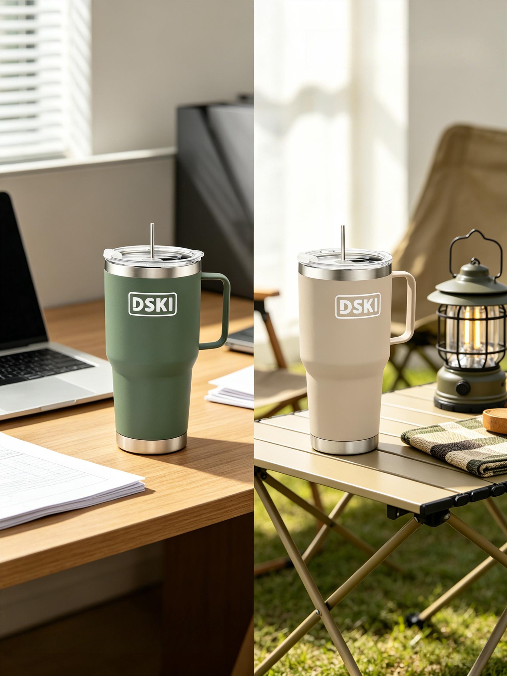 Vacuum insulated, effective cooling 30oz/40oz, stainless steel cup with/without handle, double-layer vacuum, suitable for daily use or travel