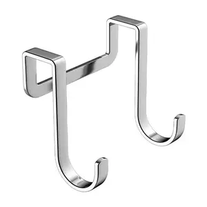 Stainless Steel Dual S Hooks Pack of 2, Durable Metal Hangers for Home Organization, Rust Resistant Wall Mount Hooks, Storage Hooks