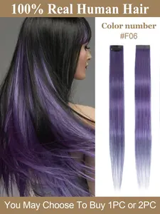 Clip in Hair Extensions Colored Party Highlights Royalblue Hair Extension Real Human Hair Clip in Extentions  Real Hair Highlights Ear Cuff Dye Synthetic Braids, Choose From 12 Colors, Party Style Accessory, No Ca Prop 65 Warning