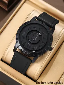 New Skull Pattern Watch Band, Dark Style, Zodiac Scale, Magnetic Suspension Pointer, Quartz Movement, Creative Men's Watch, Business Fashion Watch