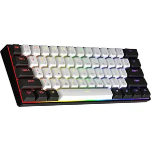 GM610 60%  Mechanical Gaming Keyboard,Wired//2.4G Keyboard,RGB Backlit,61 Anti-Ghosting ,Programmable,Hot-Swappable,for Windows  Android (Black-White/Red )