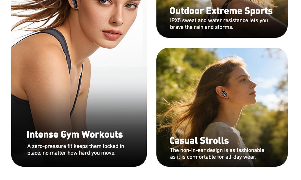 HTC NE71 Wireless Earbuds Bluetooth 6.0 Earphones Touchscreen Earbuds, Suitable for Office, Sports, Study and Audio Calls, Waterproof Headsets, Long Battery Life Built-in Microphones Bluetooth Headphones