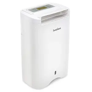 Ivation 19 Pint Small-Area Desiccant Dehumidifier Compact and Quiet - with Continuous Drain Hose for Smaller Spaces, Bathroom, Attic, Crawlspace and Closets - for Spaces Up to 410 Sq Ft