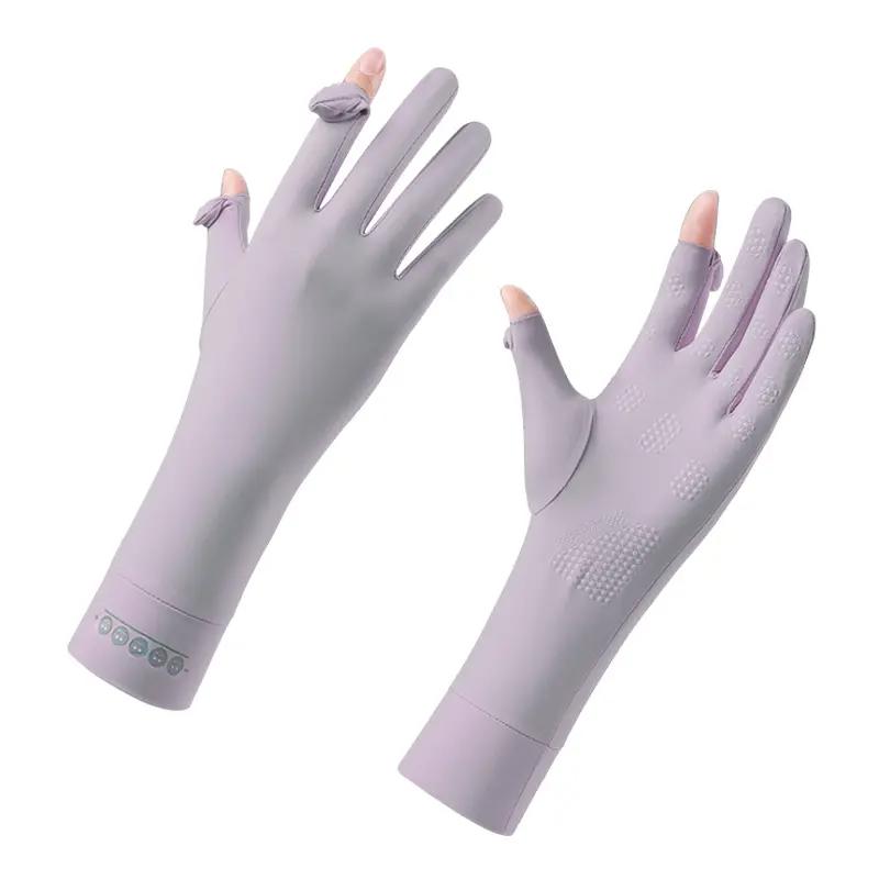 Women's Sunscreen Gloves Summer Anti-Slip, UV Protection, Extended Wrist, Touchscreen, Ice Silk, Driving and Cycling Sunscreen Gloves