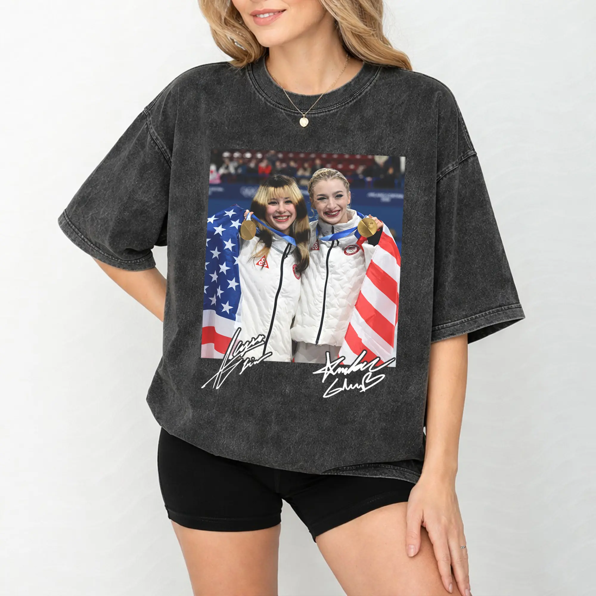 Alysa Liu Amber Glenn Unisex T-Shirt Sweatshirt Hoodie - Team USA Ice Skater Winter Olympics Shirt - Gift For Fan