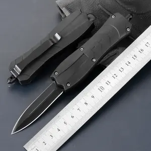 Portable Outdoor Fishing Knife Black Tactical Self Defense Knife High Hardness Sharp Fixed Blade for Camping Hunting EDC Gear
