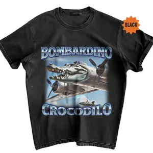 Bombardino Crocodilo Funny Brain Rot T-shirt, Bootleg Rap Tee, Meme Shirt, Crocodile Tee, Trending Tee, Funny Meme Graphic Tee
