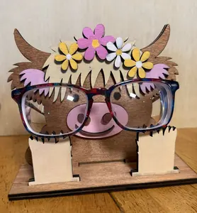 Highland Cow Glasses Holders 2 different versions, both full of personality and charm!