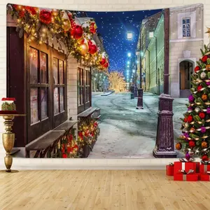 Christmas Themed Tapestry, 1 Count Christmas Decoration Poster Background Cloth, Event Party Photography Decoration Tapestry, Home Decor