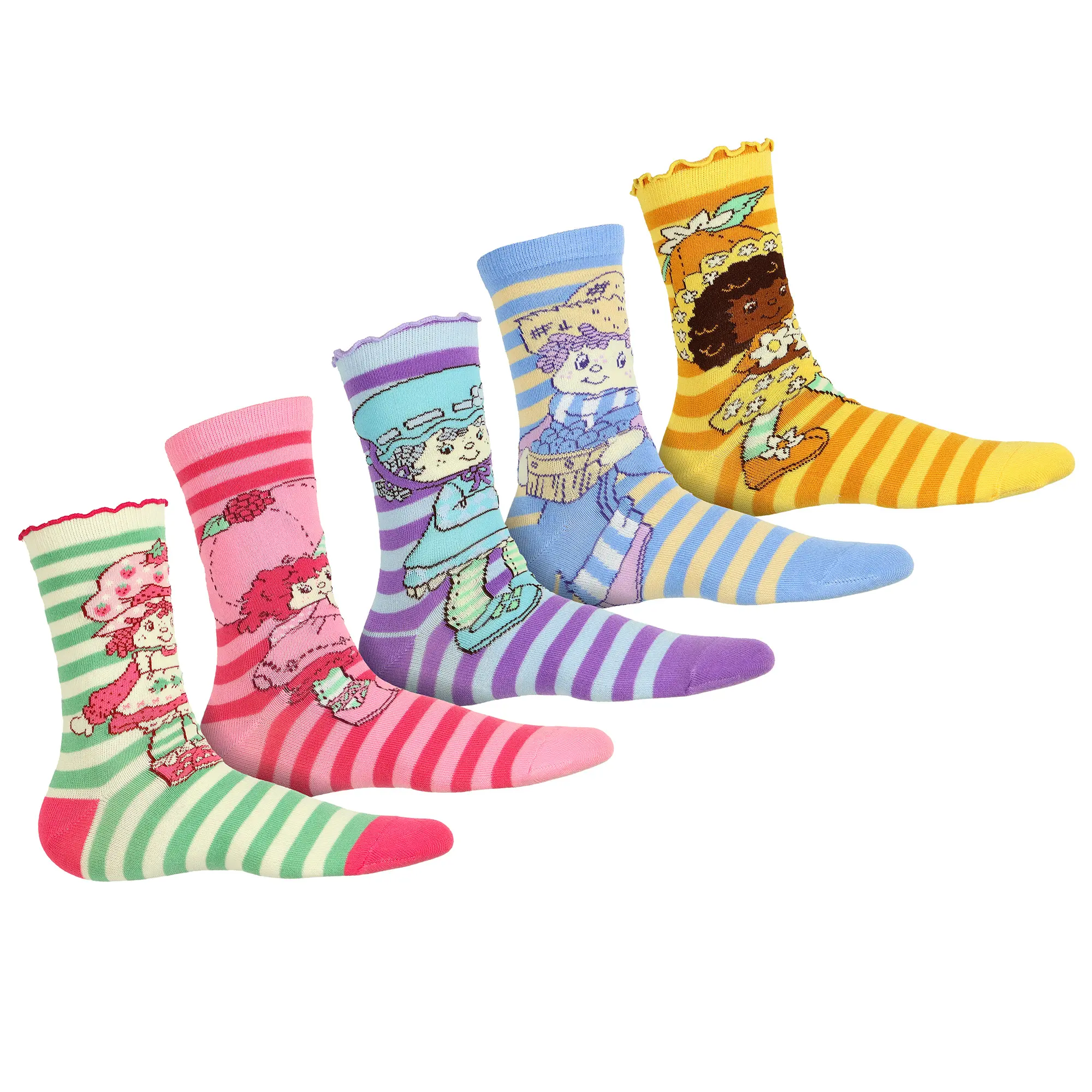 Strawberry Shortcake Crew Socks Women's Character Design 5-Pair, Size 5-10