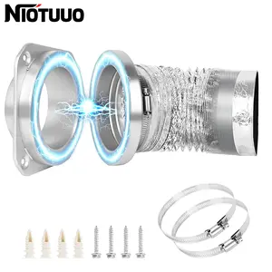 Magnetic Dryer Vent Connector Kit 4 Inch Dryer Vent Hose Coupler Quick Connect Quick Release Dryer Vent Wall Connector with 2.6ft Duct & Stainless Steel Clamps Airtight Seal Easy Clean