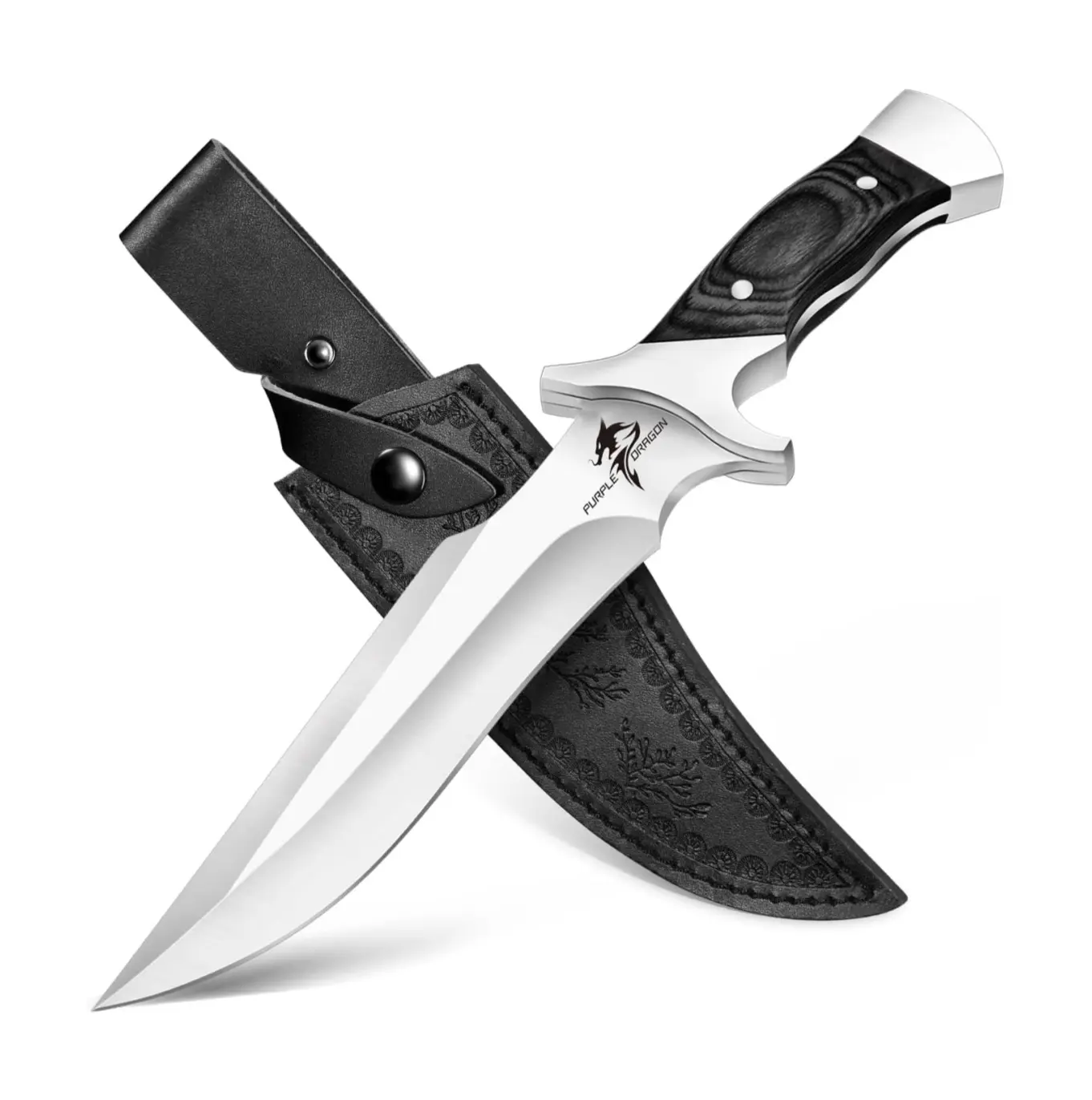 Purple Dragon Outdoor Tool with Redwood Handle and Sheath - Daily-Use Festival Gift