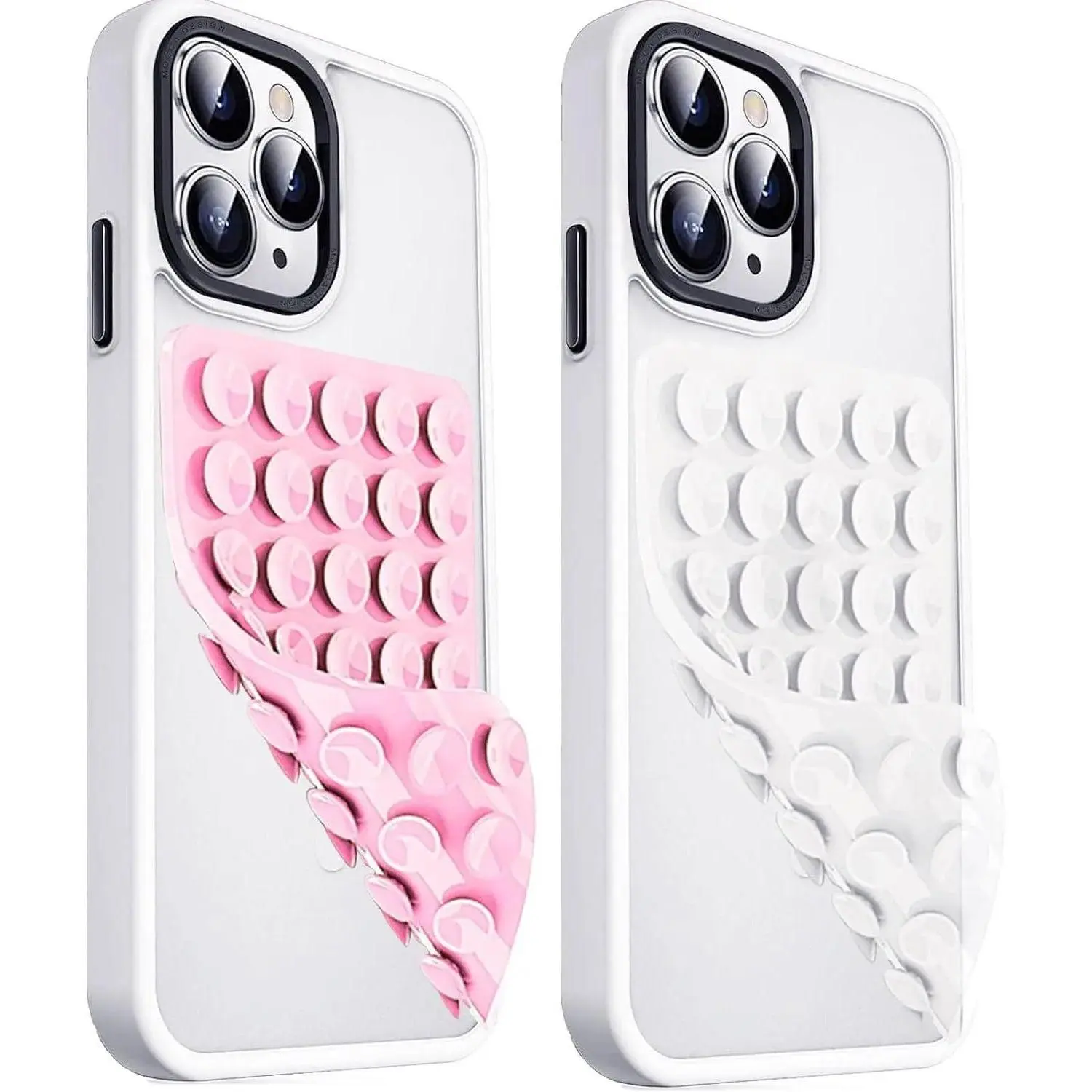 Double Sided Silicone Suction Cup Phone Case Mount 2 Pack | Strong Grip Hands-Free Holder for Selfies & Videos, Non-Slip Phone Accessory