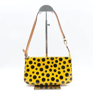 Pre-owned Louis Vuitton Calfskin Shoulder Bags Pochette Accessories Patent Yellow Black Shoulder Bag T10399837