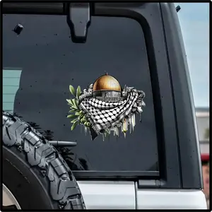 Kuffiya Palestine Sticker, Palestine Solidarity Art | Cute Waterproof Laptop Decal