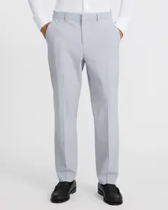 Express Classic Light Gray Wool-Blend Washable Modern Tech Suit Pant