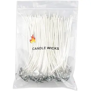 100 count  Candle Wick, Low  6" Pre-Waxed &   Cotton Core,For Candle Making,Candle DIY