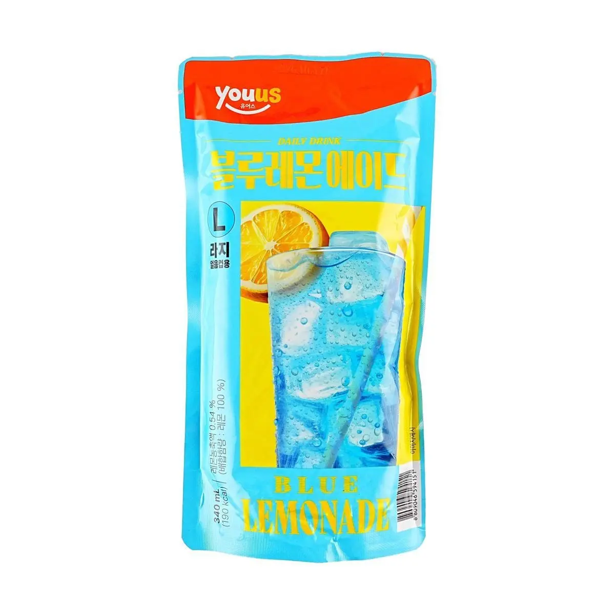 YOU US Korean Blue Lemonade Soda 340ml - Refreshing Summer Drink, GS25 Convenience Store Favorite