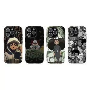 [No magnetic]  The Boondocks Huey & Riley Phone Case,Hip-Hop Print Aesthetic Dual-Layer design durable phone Cover,for iPhone 17 16 15 14 13 12 11 8 7 for Samsung Series,Shockproof Protective hard Cover,perfect gift for fans