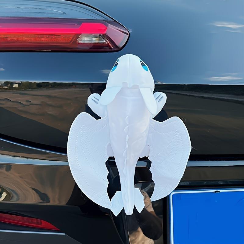 Toothless Night Fury Dragon Plush Car Decoration-Pterosaur Statue, Suitable for Roof and Motorcycle Helmet, Soft Pp Cotton, White/Black new car accessories pink interior car accessories fun car accessories Vehicle