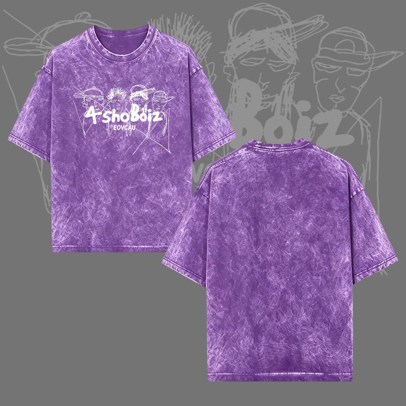 [EOVCAU][Sale Up To 60%]Lngshot Kpop Boy Group Shirt, Gen 5 Kpop shirt, Kpop Inspired T-Shirt, Gift for Women Men，4shoBoiz Vintage Acid Wash Oversized Tee - Streetwear Hip-Hop Sketch Graphic T-Shirt，Y2K Aesthetic Rap Group Graphic Tee #HipHopStreetwear