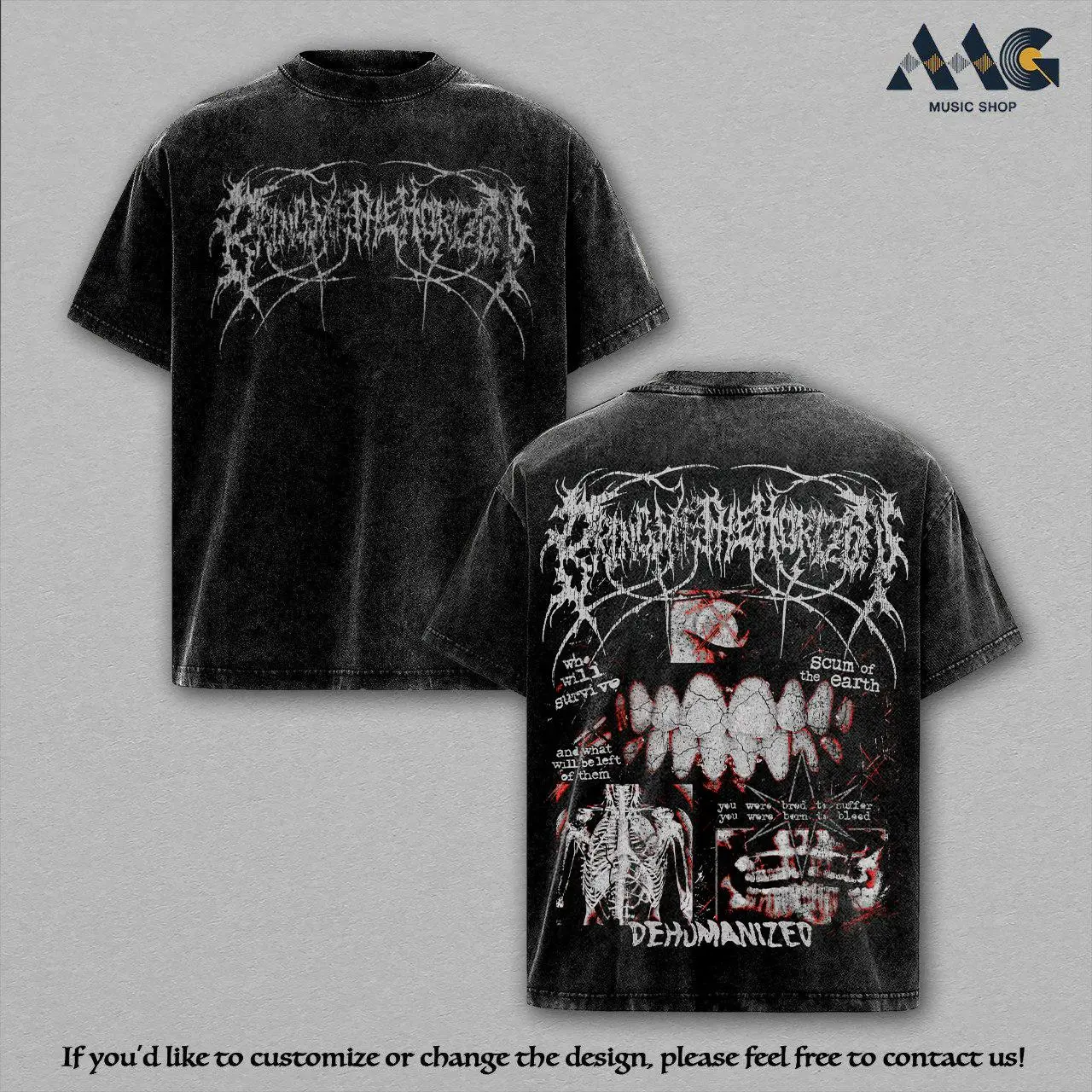 Bring Me The Horizon Dehumanized V2 Heavy Cotton Top, BMTH Metalcore Death Metal Teeth Concert Merch, Oversized Graphic Tee Men, Y2k Cyber Grunge Casual Fashion Apparel, Vintage Washed Heavyweight Short Sleeve Top, Graphic Tee Unisex Heavyweight