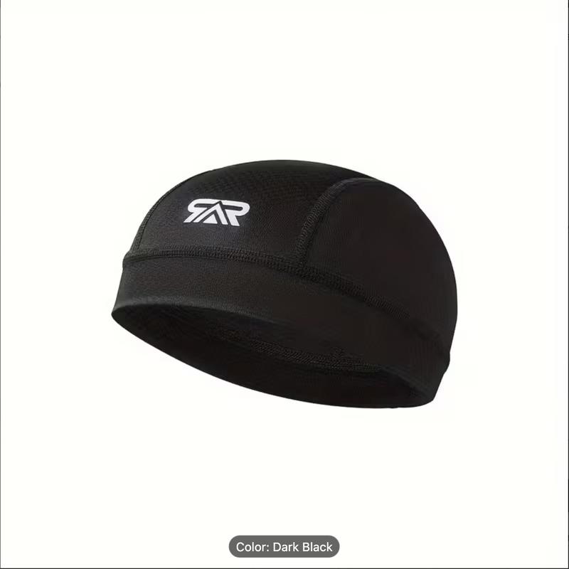 SINGBIT 2PCS High Stretch Polyamide 85% Spandex 15% Unisex Solid Color Sports Skull Cap Black White for Men Women Breathable Machine Washable