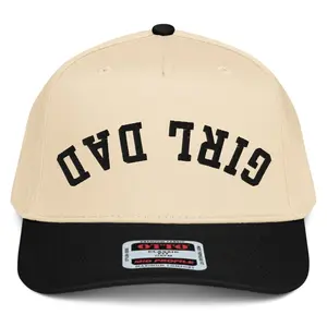 RIVEMUG NX1 Upside Down Girl Dad Embroidered 2 Tone Hat Mid Crown Curved Bill Snapback Cap for Men and Women