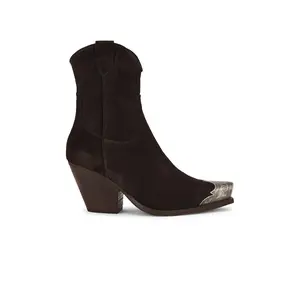 Free People Brayden Western Boot in Chocolate Suede