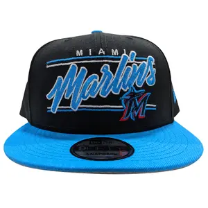 New Era 9Fifty MLB Miami Marlins Team Script Black/Lt. Blue Snapback