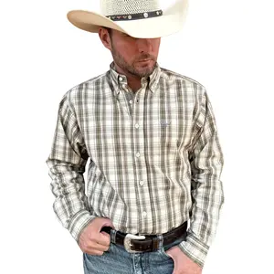 Signature Series Ruckus Button-Down Shirt – Green Plaid, 100% Cotton, Underarm Gussets & Option Cuffs