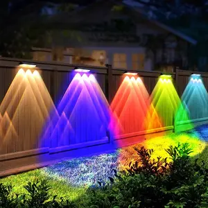Solar Powered RGB Fence Ambient Light, Outdoor Waterproof Solar Decorative Wall Light, Suitable for Yards, Railings, Terraces, and Porches, Solar Garden Lights, Yard Lighting