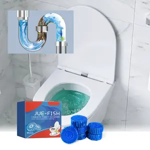 Jue-Fish Toilet Cleaning Tablets, Powerful Cleaning Tablets, Home Use Seat Cover Cleaner, Toilet Tank Cleaner, Stain Removal, Odor Elimination, Fresh Scent, Bathroom Hygiene