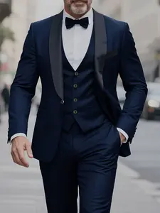 Men'S 3pcs Suit Set with Green Fruit Pattern, Oversized Blazer, Trousers, Formal Tie, Wedding Dress, Vest, and Work Uniform - Ideal for Business and Holidays Gift