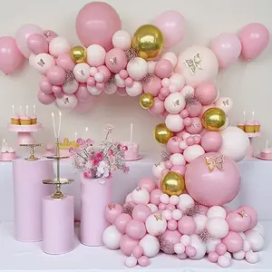 Pink Theme Balloon Arch Kit 104pcs Set Mixed Color Latex Balloons for Wedding Birthday Festival Party Atmosphere Layout Scene Decoration Supplies balloon kit
