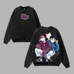 Dandadan Okarun Ken Takakura Acid Washed Hoodie Sweatshirt – Anime Graphic Tee, Vintage Cotton unisex graphic tees 90s Top streetwear Menswear manga