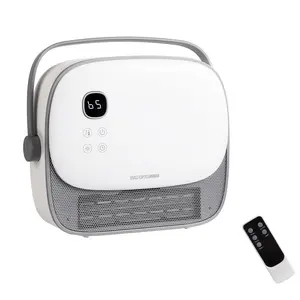 1500W Wall and Floor Mount Electric Heater with 2 Heat Settings, Timer, Remote Control, for Indoor Bedroom Office Home, White